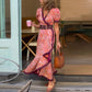 🔥LAST DAY ONLY 49% OFF🔥Elegant Pink Short Sleeve Maxi Dress