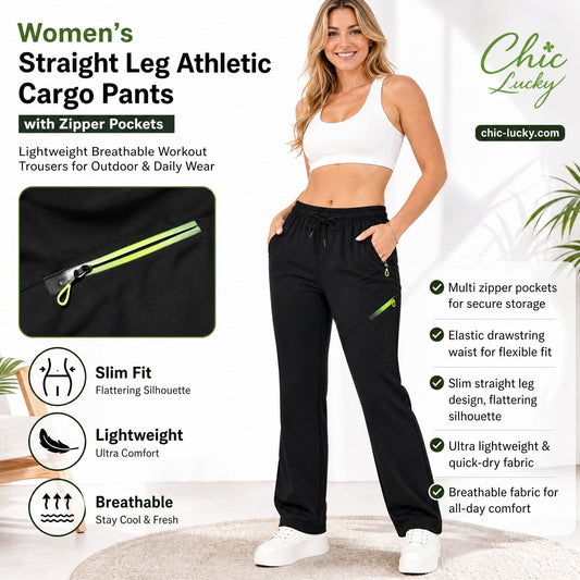 ⏳LAST DAY SALE 50% OFF!!| Just £12.99 only🔥Women’s Straight-Leg Cargo Trousers – Elastic Waist, 6-Pocket Casual Pants for Work, Travel & Everyday Wear 👖✨