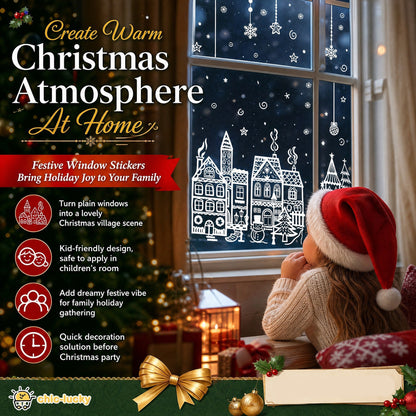 ⏳LAST DAY SALE ONLY￡6.99!🎁🎄 Christmas Village Window Sticker Set