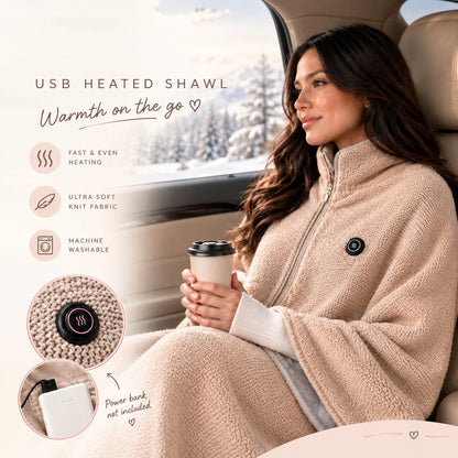 ⭐ Christmas Flash Sale 🔥 50% Discount – Perfect Festive Gifts❄️ Stay Warm All Winter — Portable Electric Heated Blanket Shawl
