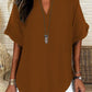 🔥LAST DAY SALE 49% OFF✨👚Women's Plain Short Sleeve Blouse, Casual Solid Color Top for Daily Wear