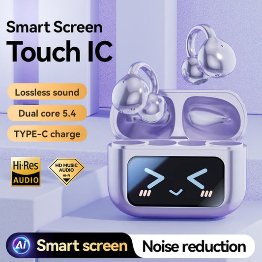 🏆LAST DAY SALE 50% OFF🔥🔥Bone Conduction Wireless Bluetooth Ear Clip Earphones with Touch Screen