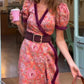 🔥LAST DAY ONLY 49% OFF🔥Elegant Pink Short Sleeve Maxi Dress