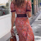🔥LAST DAY ONLY 49% OFF🔥Elegant Pink Short Sleeve Maxi Dress