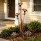 🏡Flamed Copper Three Calla Lilies Garden Stake with Bells