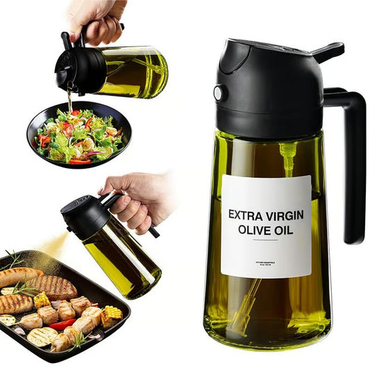 🎁2-in-1 Glass Oil Sprayer & Dispenser | Food Safe & Leak-Proof