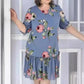 Short Sleeve Stitching Sleeve Chiffon Dress