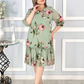 Short Sleeve Stitching Sleeve Chiffon Dress