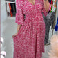 🌸Hot Sale - 49% OFF🔥Bohemian Casual Print V-neck Waist Wrap Long Dress