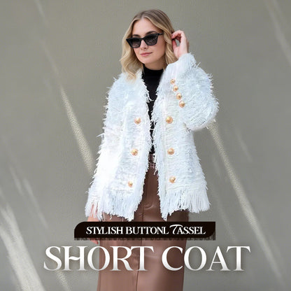 💜Limited stock available  50%OFF 💜 Women’s Fashion Button Tassel Short Coat