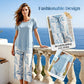 🥳50% OFF!🔥Casual Round Neck Layered Tunic Top and Wide Leg Pants Set