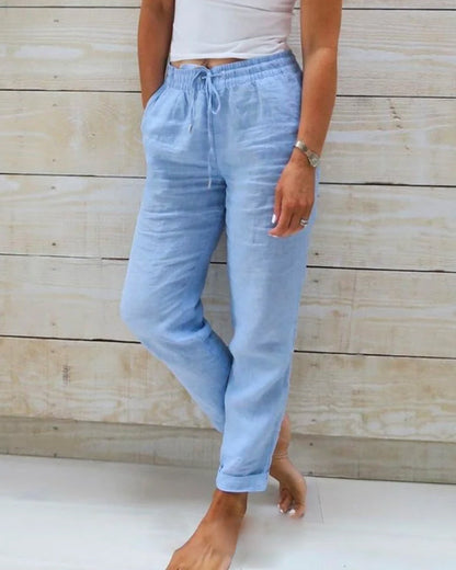 Women's  Elastic Waist Cotton Linen Wide Leg Pants🥰Buy 2 free shipping