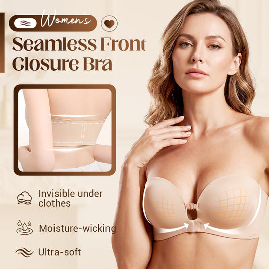 🔥SUMMER HOT SALE £9.99!!💥50K+ SOLD!💜Seamless Front Closure Bra With Adjustable Straps