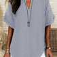 🔥LAST DAY SALE 49% OFF✨👚Women's Plain Short Sleeve Blouse, Casual Solid Color Top for Daily Wear