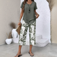 🥳50% OFF!🔥Casual Round Neck Layered Tunic Top and Wide Leg Pants Set