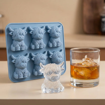 ⏳Last Day Special Price ￡6.99!!🐇🐰 Mini Highland Cow/Rabbit Ice Cube Mold – Cute 3D Ice for Drinks, Parties & Gifts