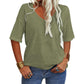 🔥Hot Sale 49% OFF - 💝Women's Solid Color V-Neck T-shirt