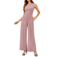 🔥Hot Sell 49% OFF 🔥Women’s Solid Sleeveless Wide Leg Jumpsuit