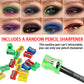 💧14-Pack Waterproof Colored Gel Eyeliner Pencil – Metallic & Shimmer Finishes, Smudge-Proof（Pencil sharpener color is random）