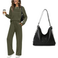 🔥LAST DAY 60% OFF✨Women's Crew Neck Top & Drawstring Pants Set