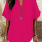 🔥LAST DAY SALE 49% OFF✨👚Women's Plain Short Sleeve Blouse, Casual Solid Color Top for Daily Wear