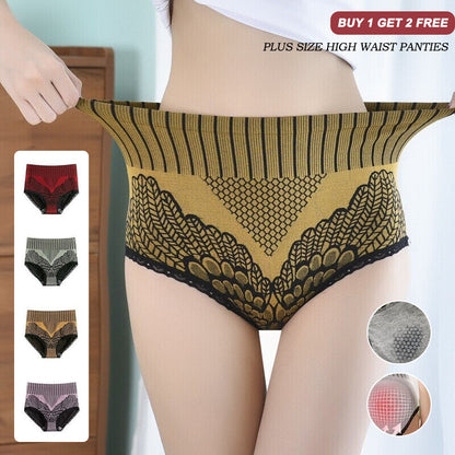 💛💃Pay 1 Get 2 Packs Free💛💃Women's Lace Panties High Waist Graphene Cotton Underwear