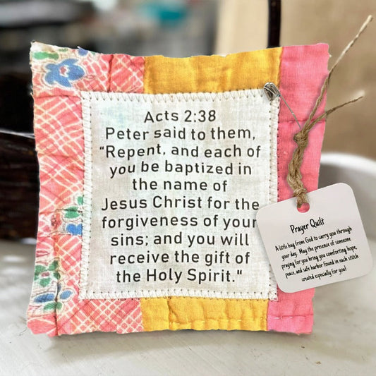 💖 Special Gift Price £6.99🔥Last 3 Hours!!🎁Handmade Prayer Quilt with cross inside