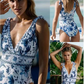 🏖️Summer Carnival Special Sale 49% OFF🩱V Neck Lace Up Printed One Piece Swimsuit and Skirt