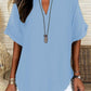 🔥LAST DAY SALE 49% OFF✨👚Women's Plain Short Sleeve Blouse, Casual Solid Color Top for Daily Wear