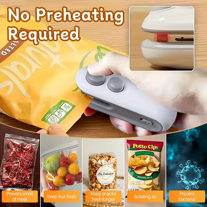 🔥NEW YEAR SALE⚡50K+ SOLD!💝Rechargeable 2-in-1 Bag Sealer & Cutter🎁