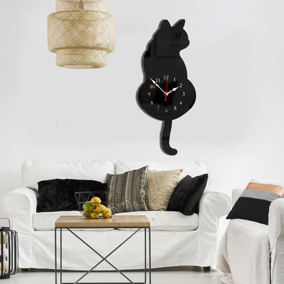 🎁Limited Sale 49% OFF💖Nordic Cat Wagging Tail Wall Clock