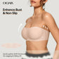✨️✨️Womens Strapless Bras Push Up Bandeau Bra Non Slip Wireless Supportive Padded Bras Seamless Comfortable Tube Jelly Bra