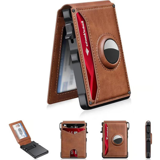 🔥Last Day 49% OFF-Men's Simple Bifold Wallet- with Pop Up Aluminum Case Money Clip Slim Leather Slots Credit Card Holder RFID Blocking Bifold Minimalist Wallet(🎁Perfect Gift)