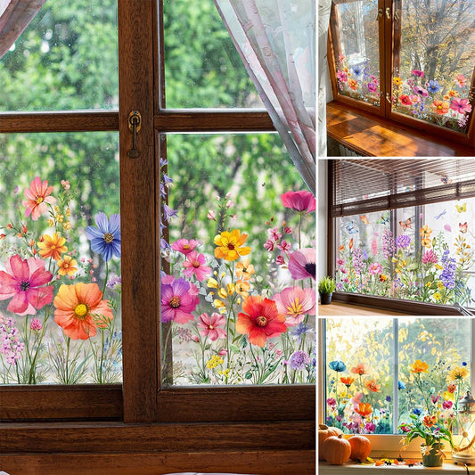 ✨LAST DAY SALE 49% OFF!-💐Colorful Floral Bouquet Window Sticker 🖼️