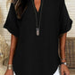 🔥LAST DAY SALE 49% OFF✨👚Women's Plain Short Sleeve Blouse, Casual Solid Color Top for Daily Wear