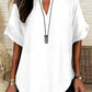 🔥LAST DAY SALE 49% OFF✨👚Women's Plain Short Sleeve Blouse, Casual Solid Color Top for Daily Wear