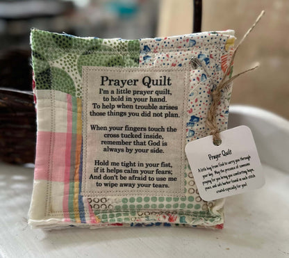 💖 Special Gift Price £6.99🔥Last 3 Hours!!🎁Handmade Prayer Quilt with cross inside