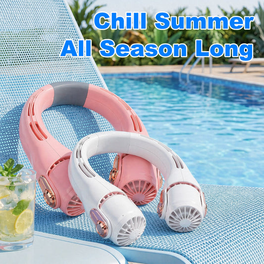 🏆LAST DAY SALE ONLY 13.99!!❄️Aerify™ 360° Airflow Neck Fan – Long-Lasting Battery 🔋, Hands-Free 🙌, Personal Cooler for Travel ✈️, Office 💼 & Summer Outdoors ☀️🌬️🇬🇧