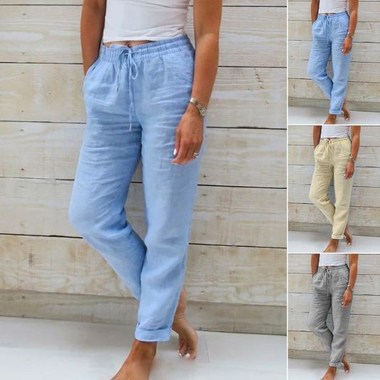 Women's  Elastic Waist Cotton Linen Wide Leg Pants🥰Buy 2 free shipping