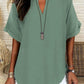 🔥LAST DAY SALE 49% OFF✨👚Women's Plain Short Sleeve Blouse, Casual Solid Color Top for Daily Wear