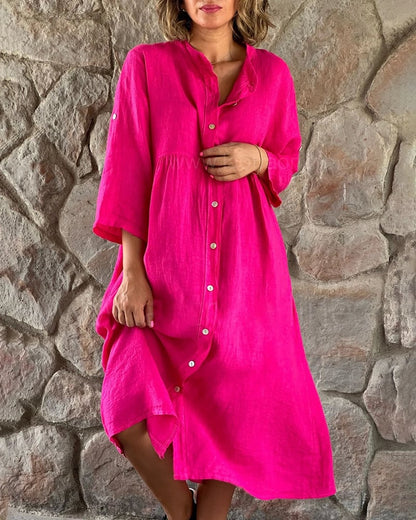 💕LAST DAY SALE 49% OFF💕Women's Loose Cotton Shirt Dress