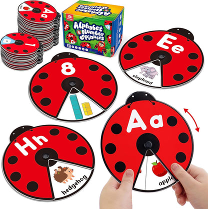 🎁Early Learning Montessori Spinning Flash Cards – 👦🎨ABC 123 Alphabet & Number Toy for Kids (3–5 Years) | Phonics Game, Learn to Read, Speech Therapy & Preschool Educational Gift