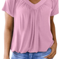 🔥Summer Hot Sale 50% OFF⏳Women's Casual Pleated V-Neck Short-Sleeve Top