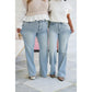 ⏰LAST DAY - HALF PRICE💥High Rise Vintage Wash Tummy Control Top Straight Leg Jeans