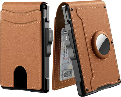 🔥Last Day 49% OFF-Men's Simple Bifold Wallet- with Pop Up Aluminum Case Money Clip Slim Leather Slots Credit Card Holder RFID Blocking Bifold Minimalist Wallet(🎁Perfect Gift)