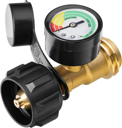 ✨️Universal Propane Tank Gauge for 5-40 Pound LP Tanks | Gas Level Indicator for Grill, Heater, RV Camper, QCC1/Type 1 Connection