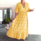 🌸Hot Sale - 49% OFF🔥Bohemian Casual Print V-neck Waist Wrap Long Dress