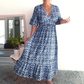 🌸Hot Sale - 49% OFF🔥Bohemian Casual Print V-neck Waist Wrap Long Dress