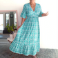 🌸Hot Sale - 49% OFF🔥Bohemian Casual Print V-neck Waist Wrap Long Dress