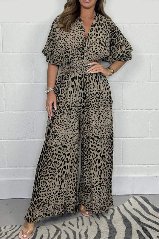 🔥🐆Last Day Promotion 49% OFF - 👗Leopard print casual loose jumpsuit